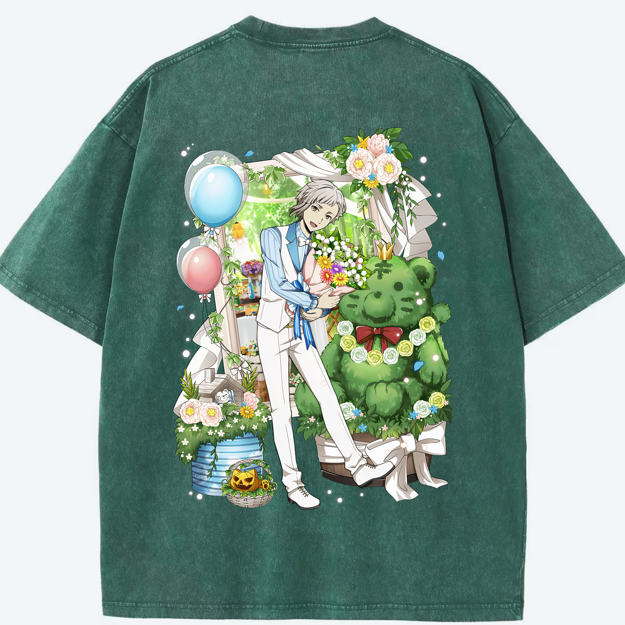 （画像用） 文豪ストレイドッグス Bungo Stray Dogs 綿100% ヴィンテージ風 半袖Tシャツ（背面プリント）